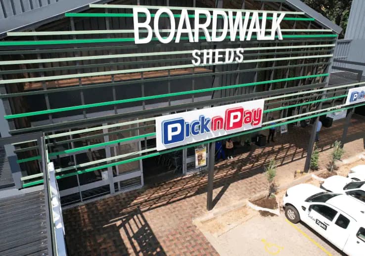 BoardWalk Sheds commercial warehouse rooftop solar array